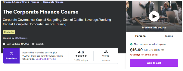 The Corporate Finance Course