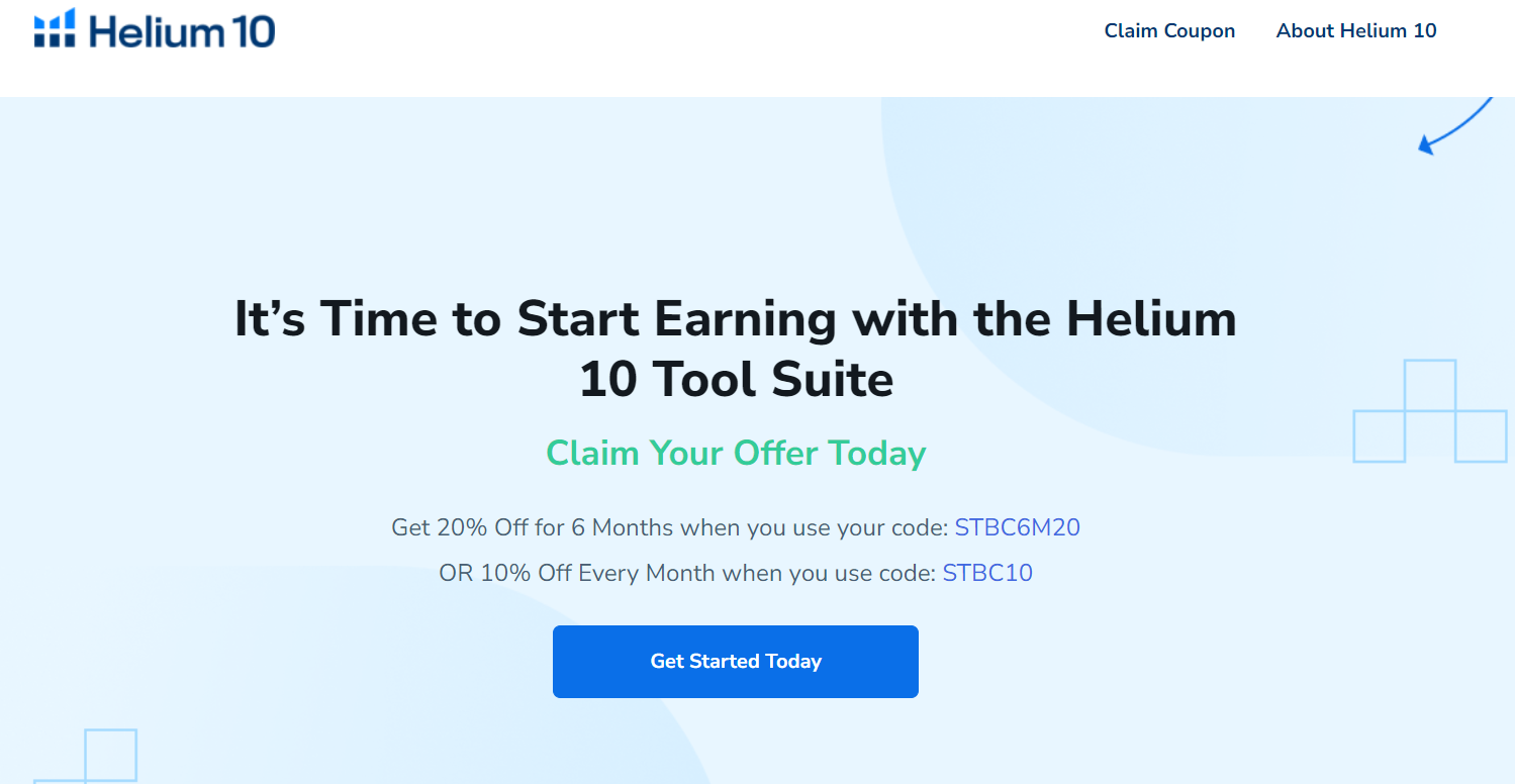 Helium 10 Discount Page