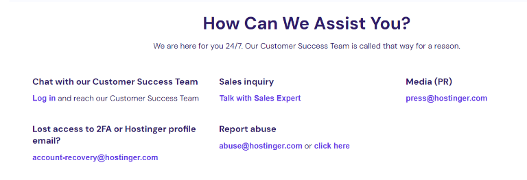 Hostinger Customer Support