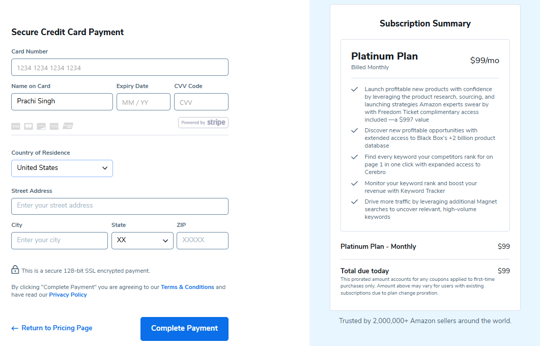 Enter Your Payment Details